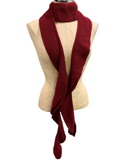 Ann Taylor Womens Ribbed Sweater Knit Scarf Merlot New Wool Blend