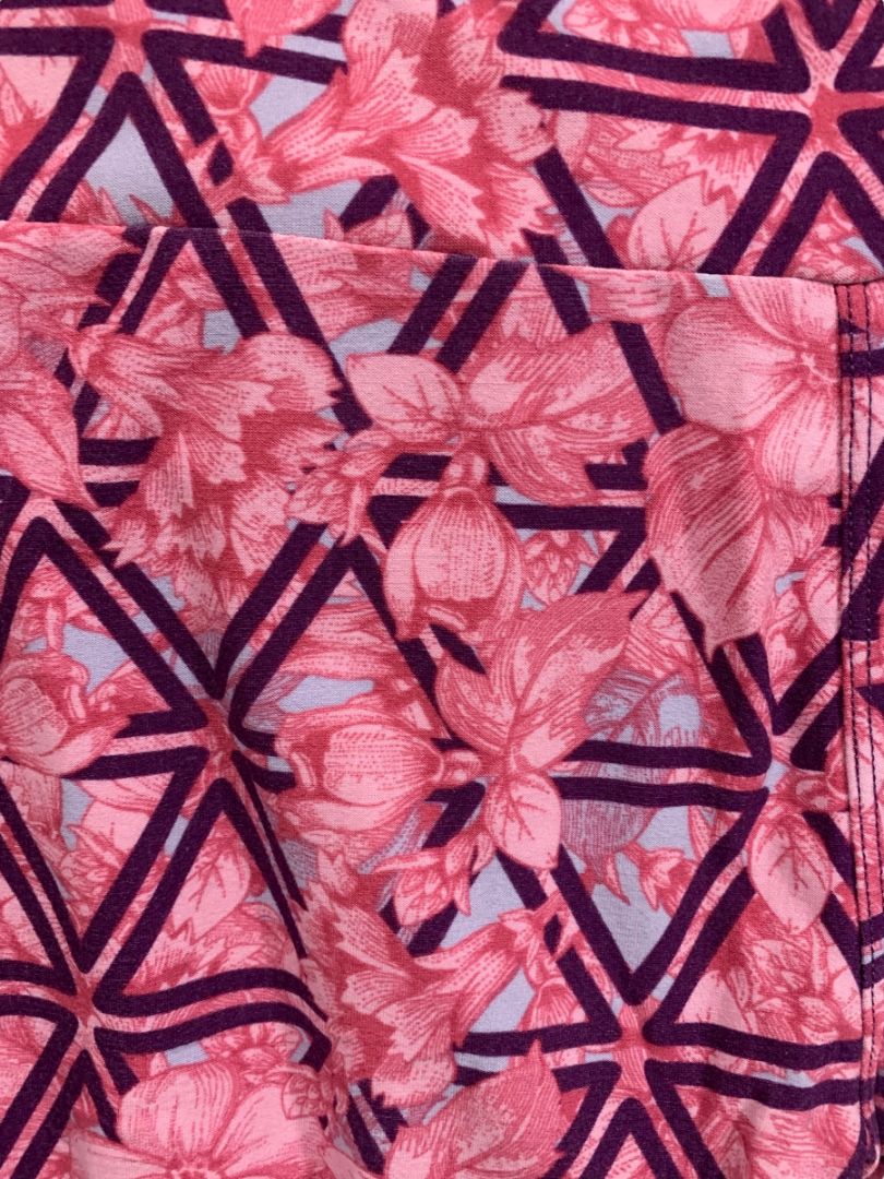 One Size LulaRoe Womens Leggings 3 Pair Assorted Purple Black Floral