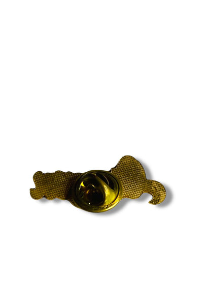 Vintage Oregon Lapel Pin Goldtone Navy Blue Script 1.25"