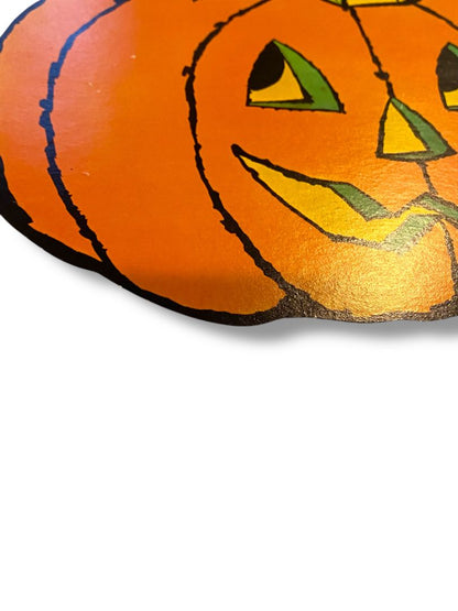 Vintage Eureka Cutout Pumpkin Jack o Lantern Halloween Fall 8.5"