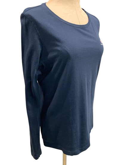 Medium Vineyard Vines Womens Long Sleeve Navy Blue Tshirt Pink Whale