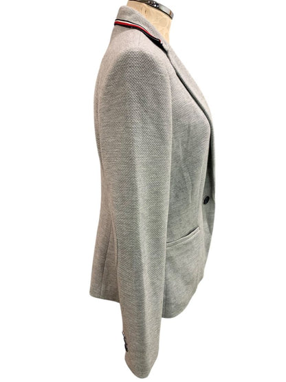 Size 10 Tommy Hilfiger Womens Gray Knit Blazer Elbow Patches
