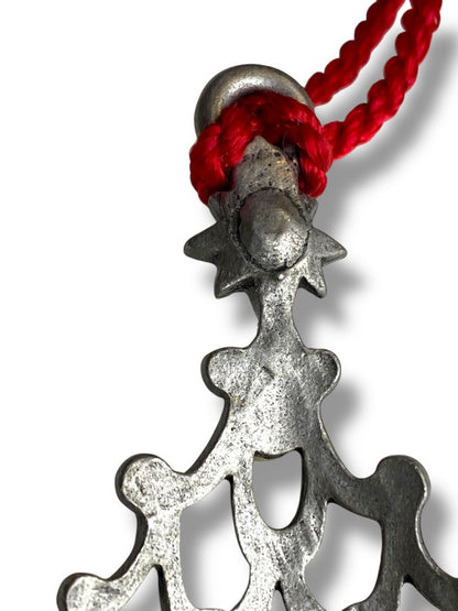 Avon 2004 Pewter Christmas Tree Ornament Annual 3" Faux Pearl