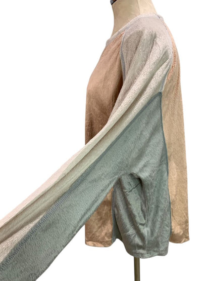 Size Medium Easel New Womens Color Block Soft Neutral Shirt