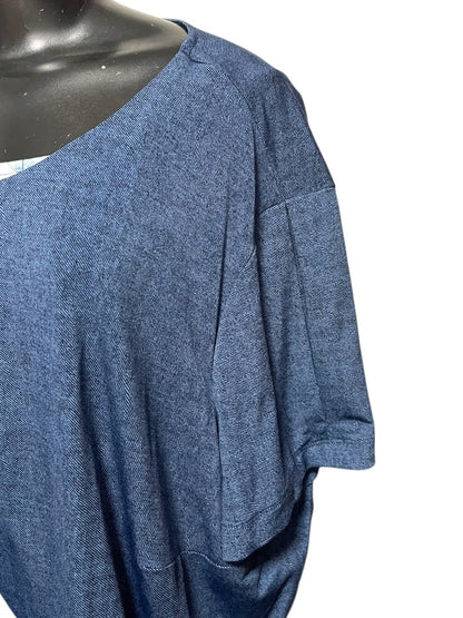 Size 24W Perceptions Woman 2 Piece Dress with Faux Denim Jacket