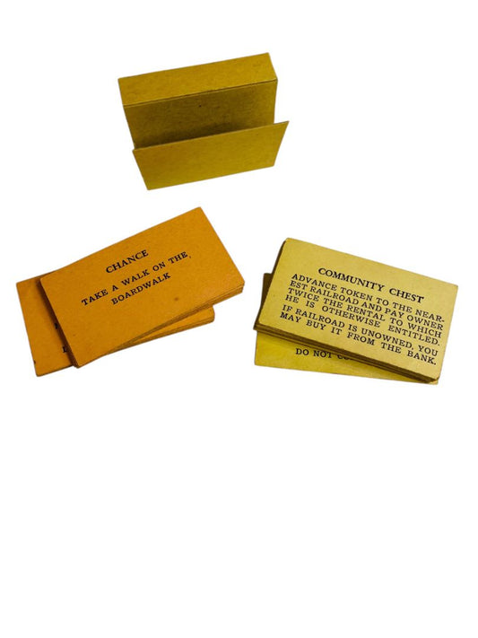 1936 Monopoly New Edition Replacement Chance Community Chest Cards