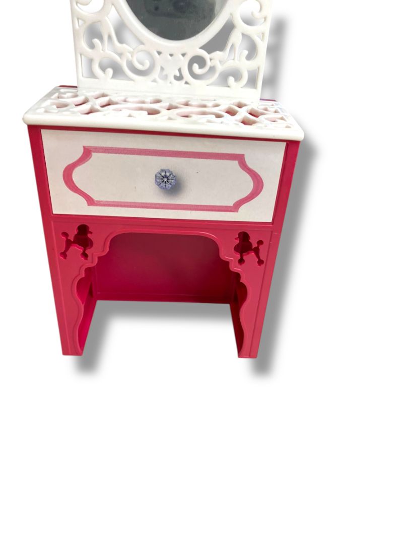 2013 Barbie Dream House Pop Up Vanity Dollhouse Furniture 9"h x 4"w
