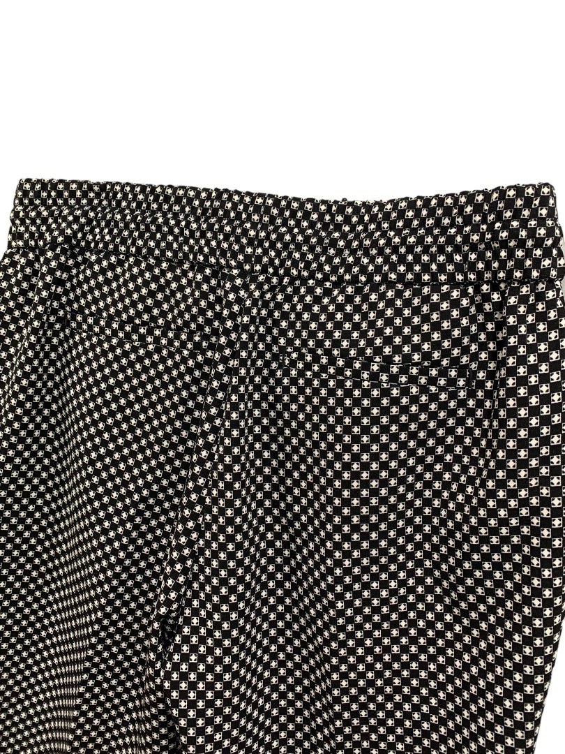 Size 8 Ann Taylor Women's Black White Elastic Drawstring Pull On Pants