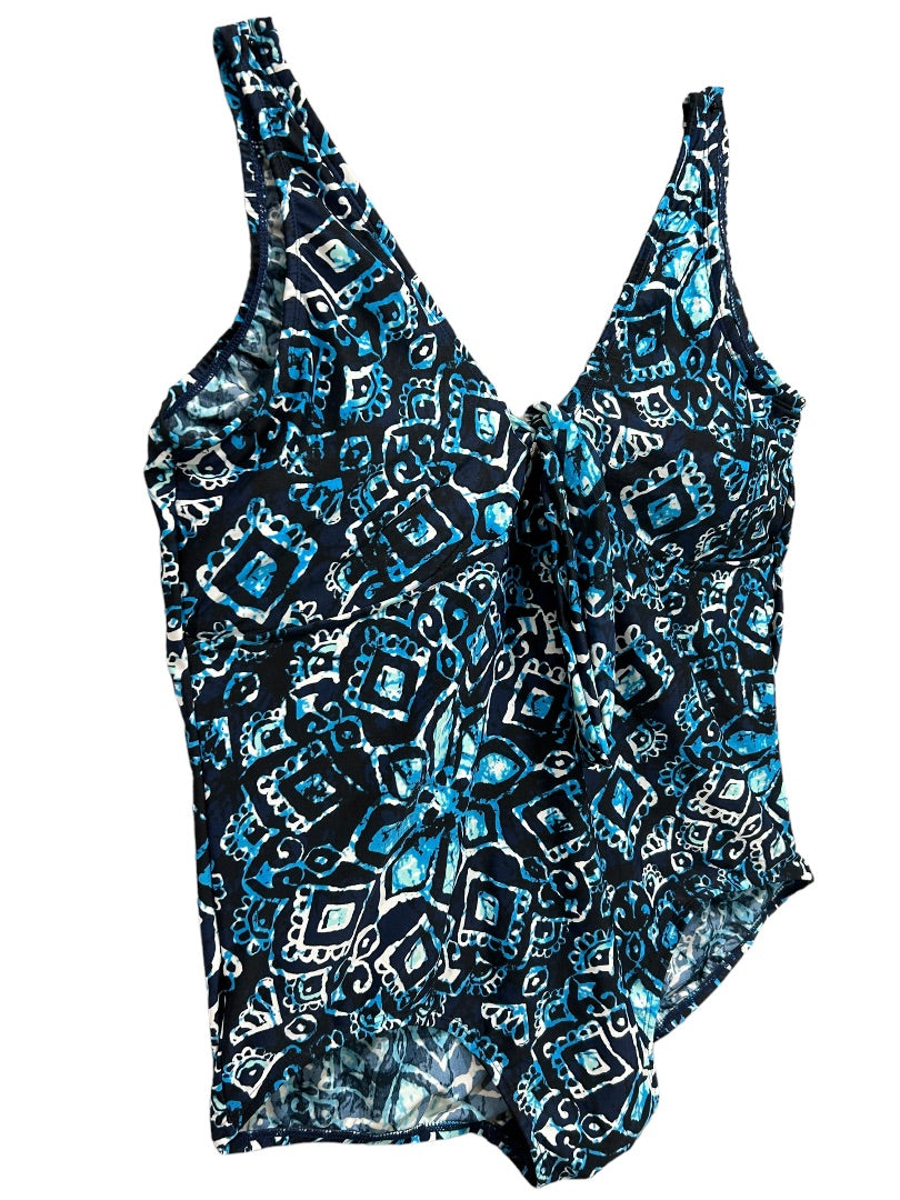 Size 20 Bleu Ice Women's Plus Size New Bathing Suit Swimwear Blue Print