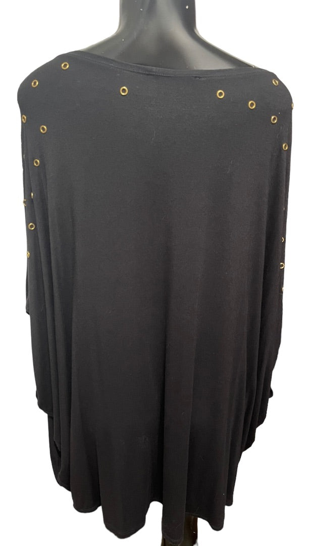 3X Philosophy Woman Republic Clothing Black Top with Gold Grommets