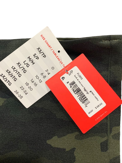 Small (2/4) Spanx Womens New Look at Me Now Leggings Green Camo Crop