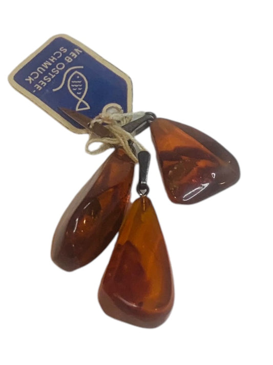 Veb Ostee Schmuck Vintage German Amber Pendants Set of 3 New Approximately 1.5"