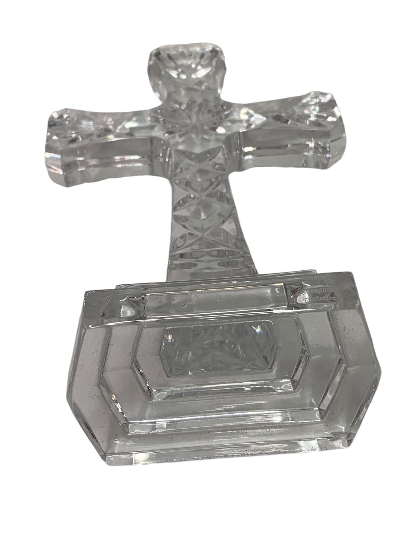 Marquis by Waterford 8" Standing Crystal Cross Clear Glass Chip