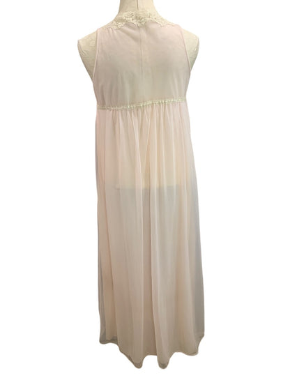 Large Gossard Artemis Pink Peignoir Chiffon Nightgown Robe Set 1960s Vintage