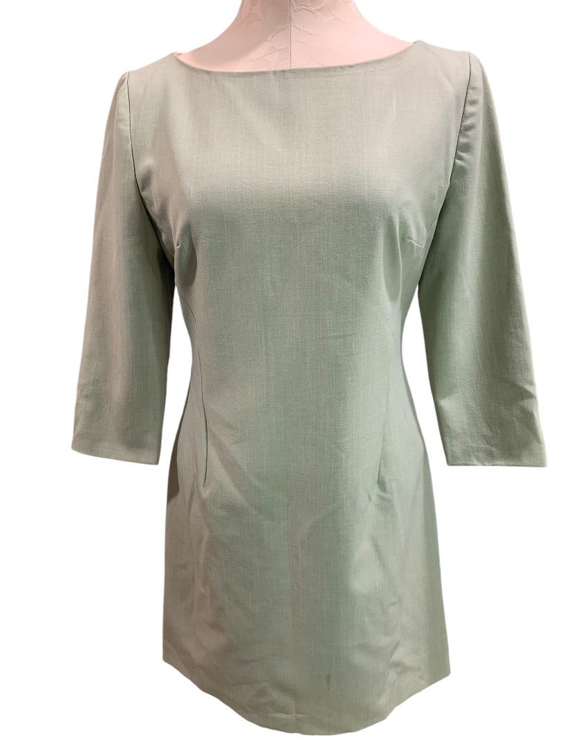 Size 6 Trio Brand Sage Green A-Line Dress Lined 3/4 Sleeve