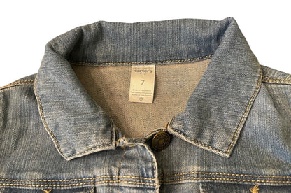 Size 7 Carters Kids Girls Jean Jacket Light Wash Denim