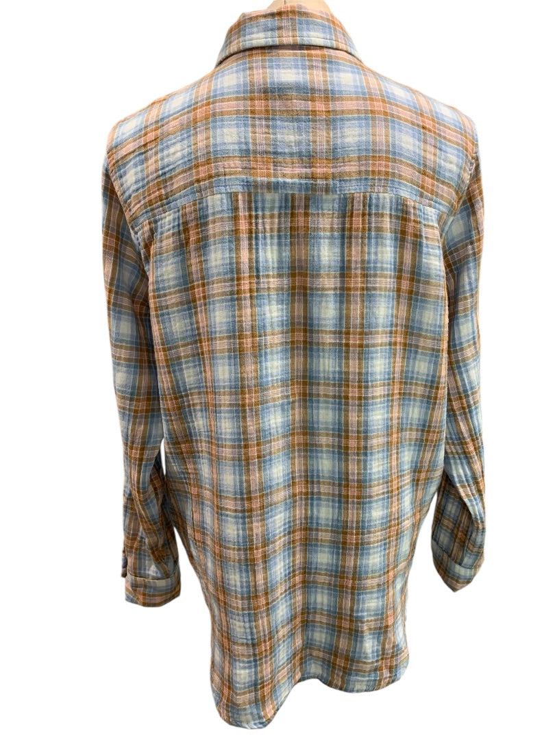 Small Universal Thread Womens Soft Button Up Plaid Shirt