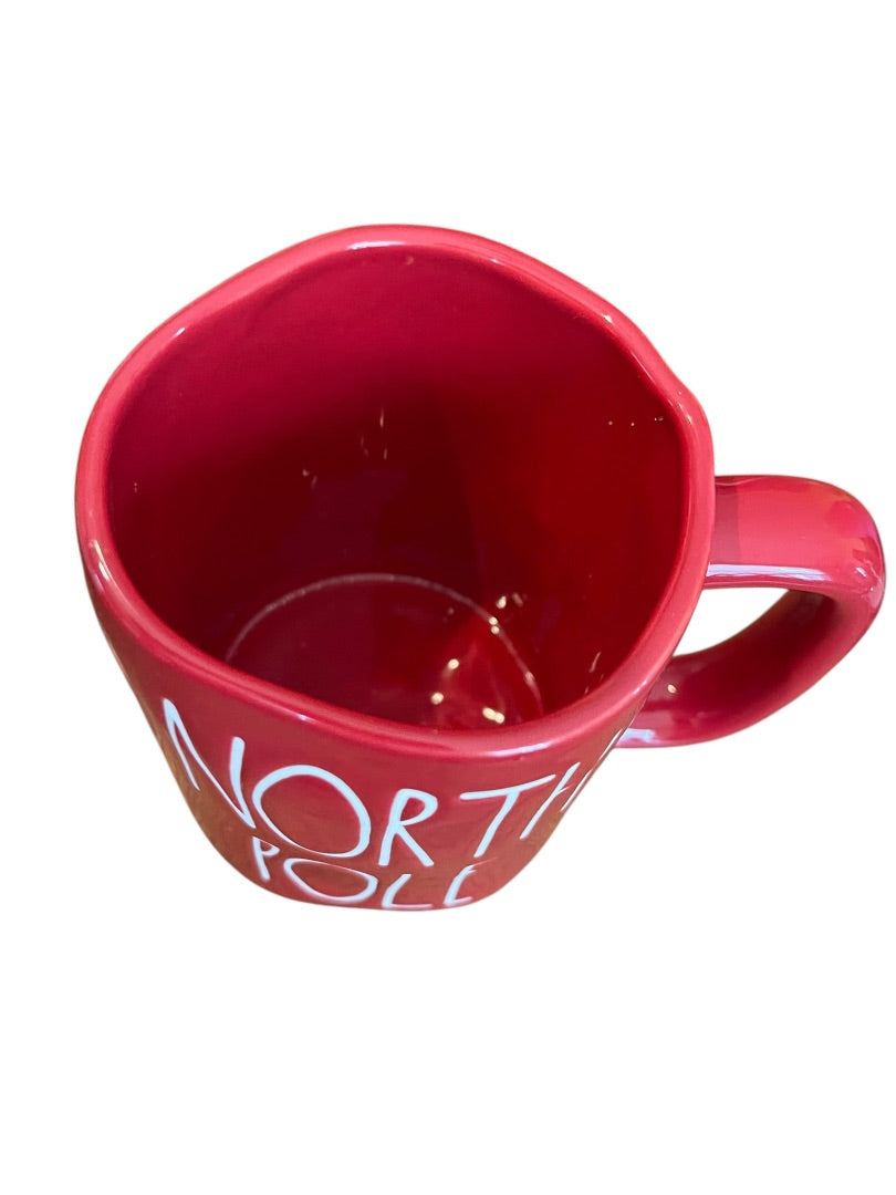 Rae Dunn By Magenta Set of 2 Christmas Red 24 oz Mugs North Pole Peppermint Mocha