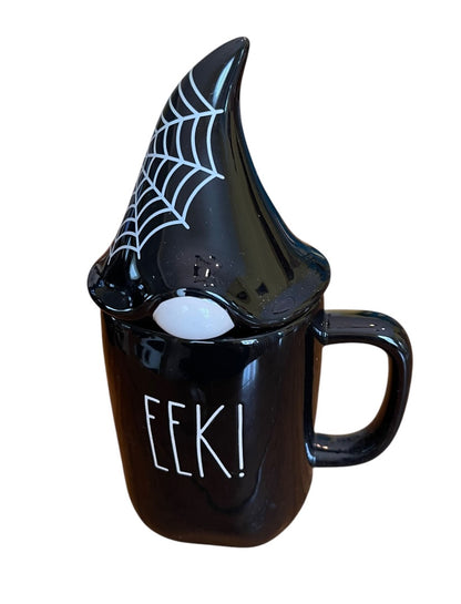 Rae Dunn by Magenta Black EEK! Halloween Gnome 24 oz Mug  Lid