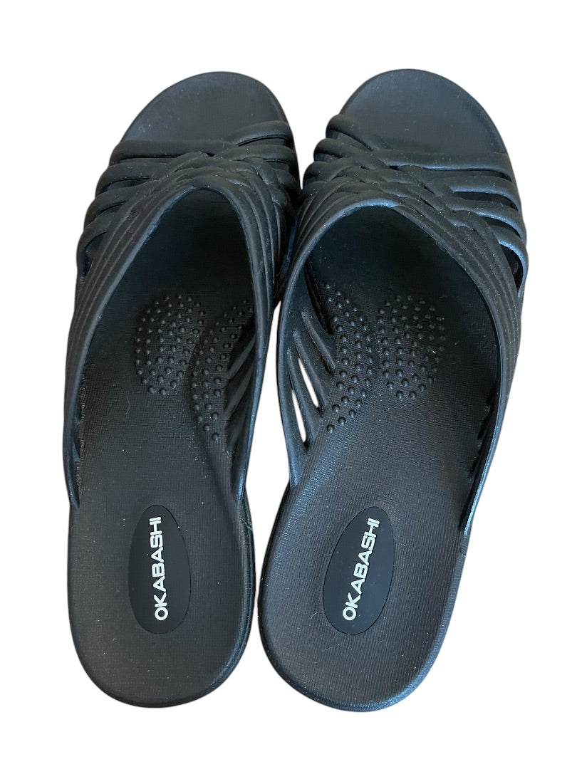 M/L 8-9 Okabashi Womens Venice Sandal Size Slides Black