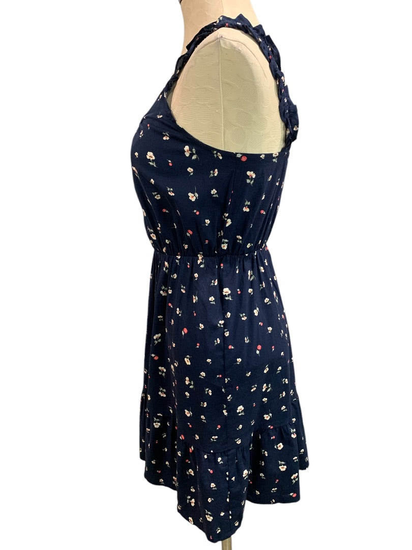 XS Banana Republic New Dress Navy Blue Floral Sundress Banded Waist