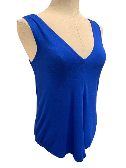 XS Bordeaux Womens V-Neck Tank Sleeveless Royal Blue Soft