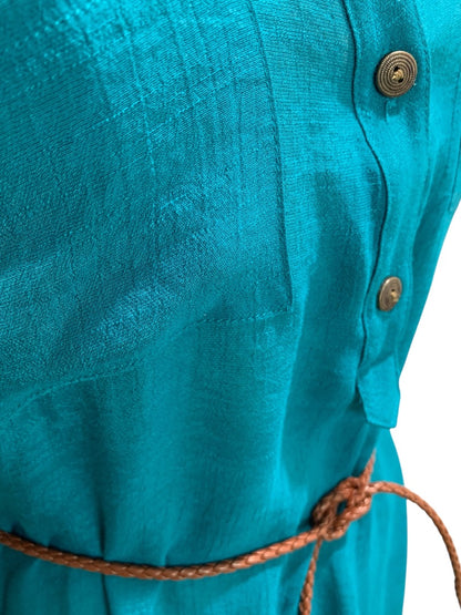 Medium A.Byer Womens New Teal Tunic Blouse Shirt Belted