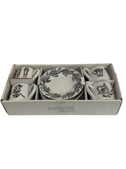 Cooks Club 4 Piece Demitasse Set In Box Kitchen Theme
