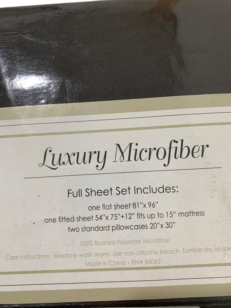 Luxury Microfiber Full Sheet Set New Dark Chocolate