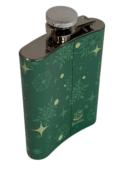 Wembley Stainless Steel Drinking Flask Retro Design 4oz