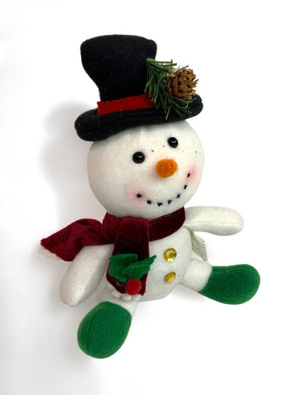 Snowman Decorative Sitting 7 Inch Plush Toy Winter Stuffed