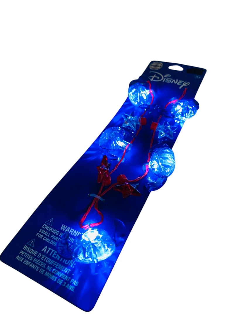 Disney Patriotic Stitch Light Up Necklace Ages 12+ Overhead Long