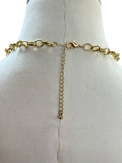 Goldtone 17-21 Inch Necklace Statement Lays Flat