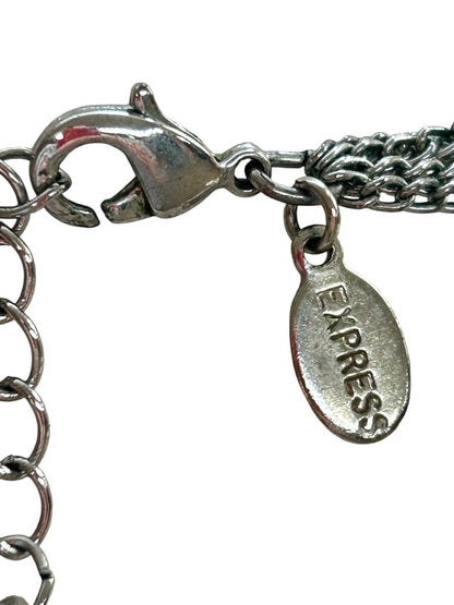 Express Necklace Tiered Mixed Metals  29 Inch 4.5 Inch Drop Lobster Clasp