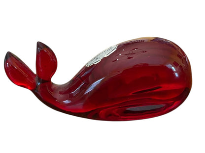 Vintage Rainbow Hand Blown Glass Whale Red Huntington West Virginia Sticker