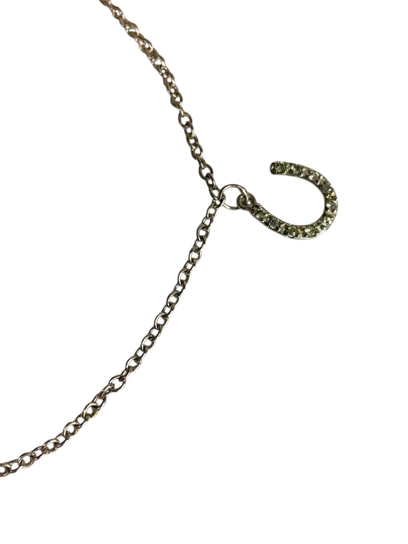 Silvertone Anklet Charms Peace Wishbone Horseshoe 10 Inch