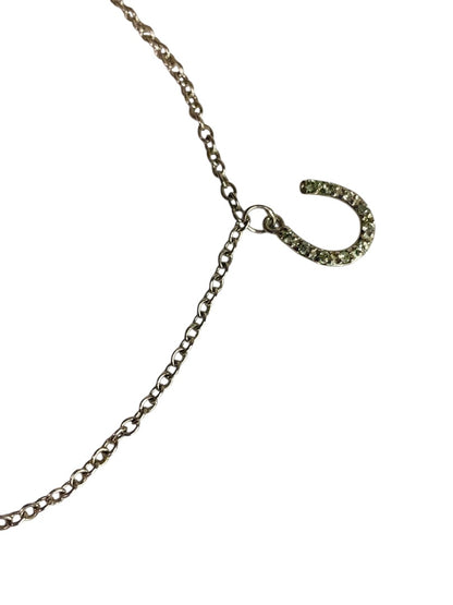 Silvertone Anklet Charms Peace Wishbone Horseshoe 10 Inch