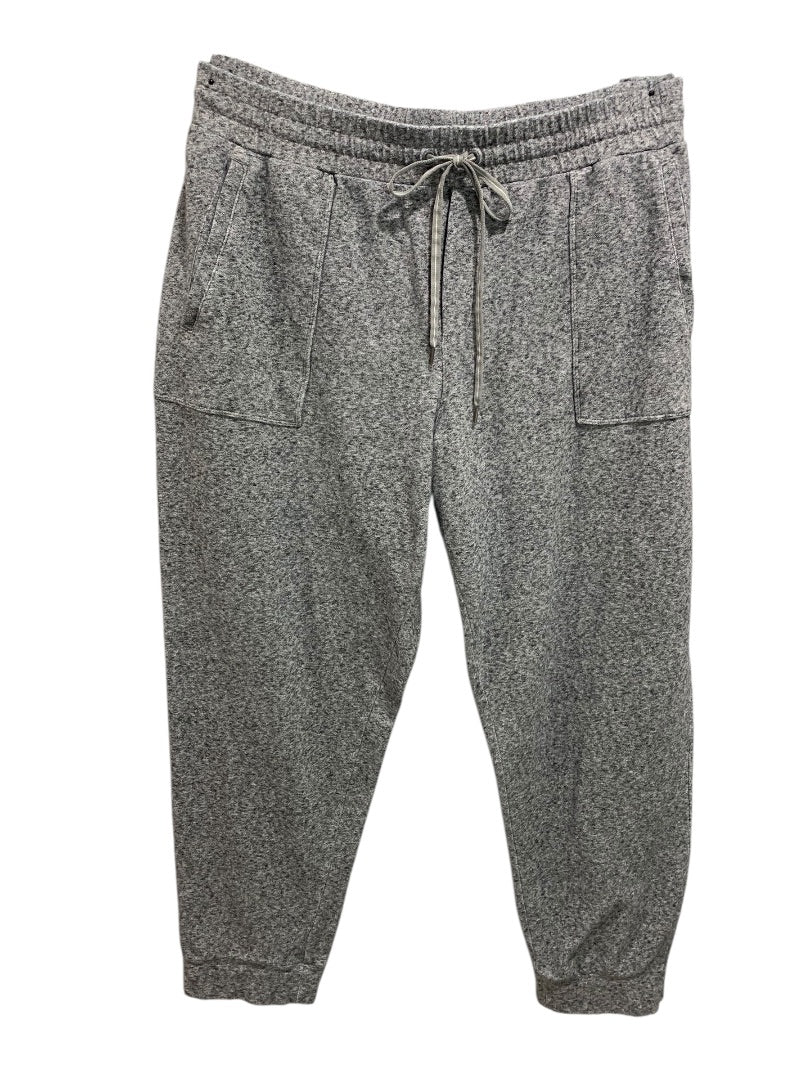2X T by Talbots Womens Gray Heathered Jogger Pants Pockets