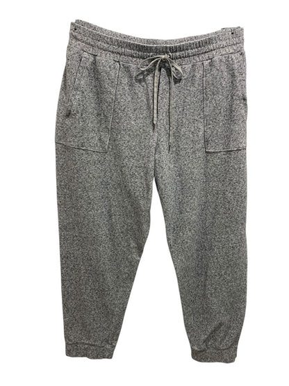 2X T by Talbots Womens Gray Heathered Jogger Pants Pockets