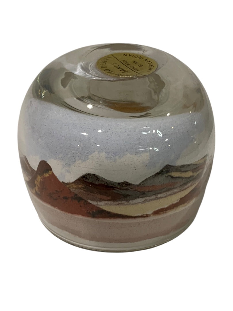 Vintage Painted Desert Sands Paperweight Hand Made Native American