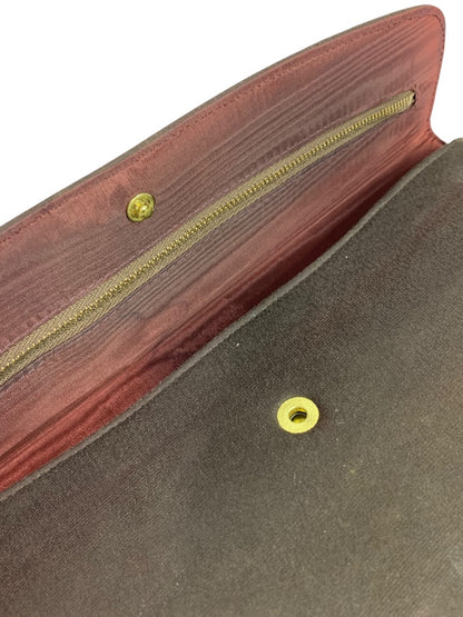 Vintage Brown Fabric Clutch Bag Purse and Change Purse