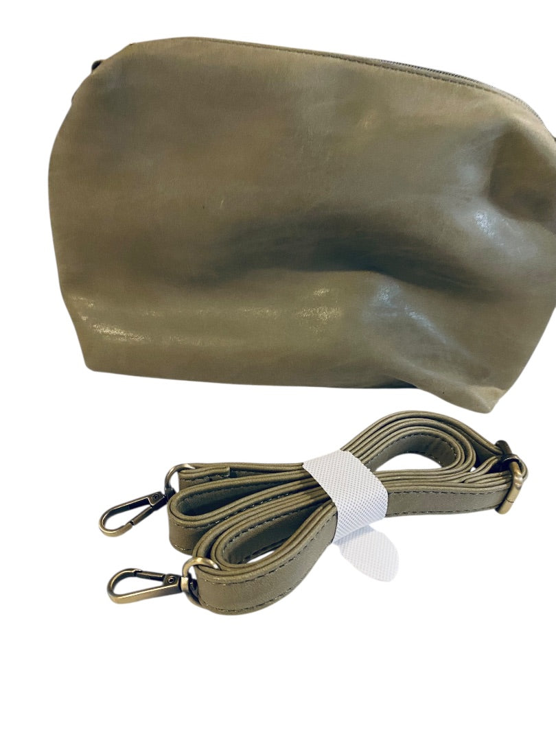 Joy Susan Vegan Leather Sage Green Purse Pouch Detachable Strap