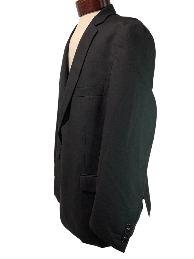 48R Lineage Mens Black Suit Coat Jacket Single Breasted