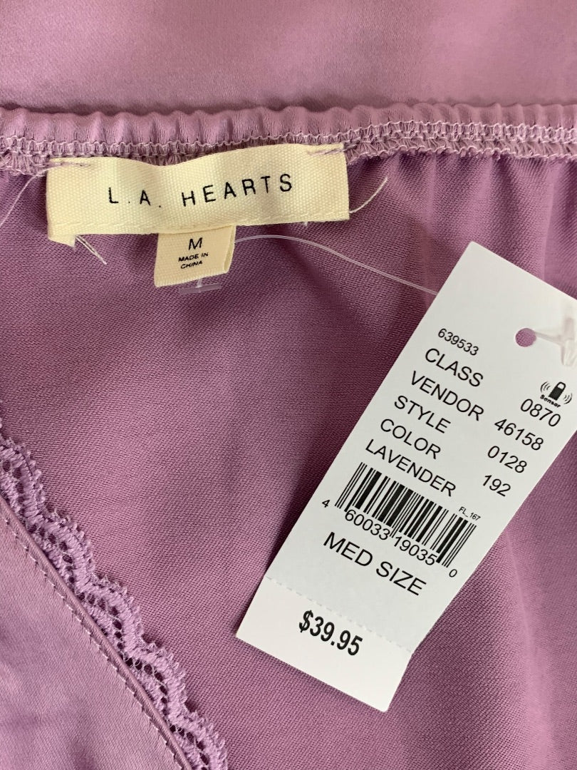 Medium L.A. Hearts Lavender Slip Dress New Satin Lace Trim