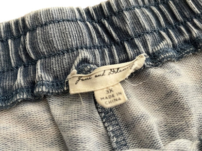 3X June & Delancey Elastic Waist Drawstring Shorts Blue Womens