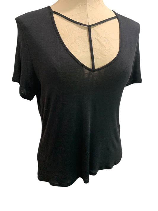 Medium Garage Womens Lightweight Black Tshirt Scoop Neck