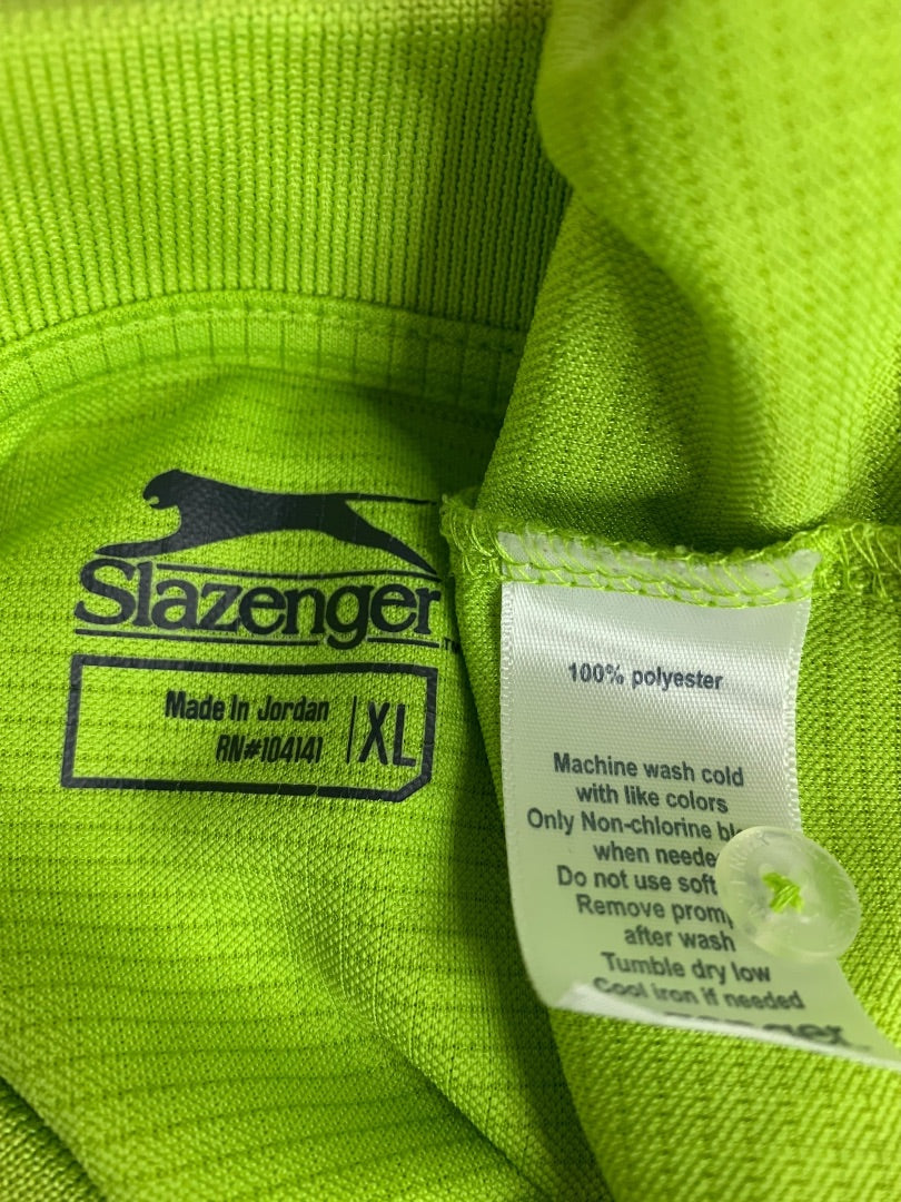 XL Slazenger Mens Polo Golf Shirt Short Sleeve Lime Green