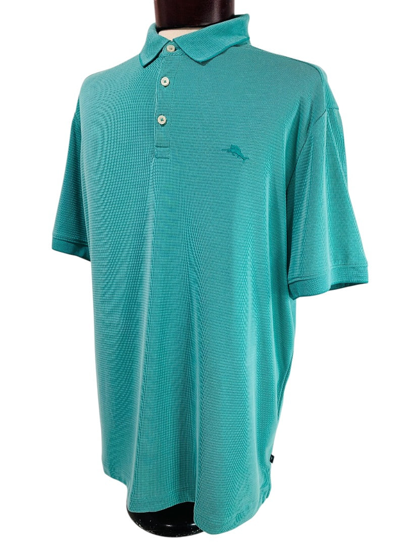 XL Tommy Bahama Island Zone Mens Polo Golf Shirt Turquoise