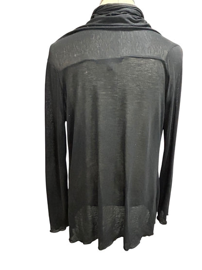 Medium BCBG Max Azria Black Lightweight Knit Open Cardigan Shirt