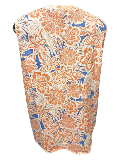 XL Talbots Floral Embroidered Cotton Sleeveless Shirt Boho Pullover